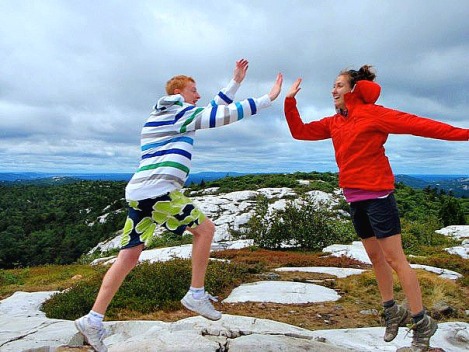 High five on the top of the peak!